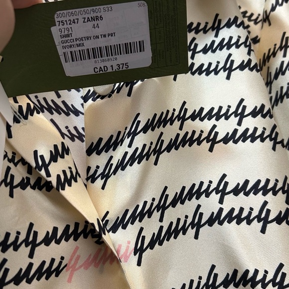 Gucci Black and Cream Patterned Blouse - Picture 3 of 8